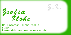 zsofia klohs business card