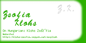 zsofia klohs business card